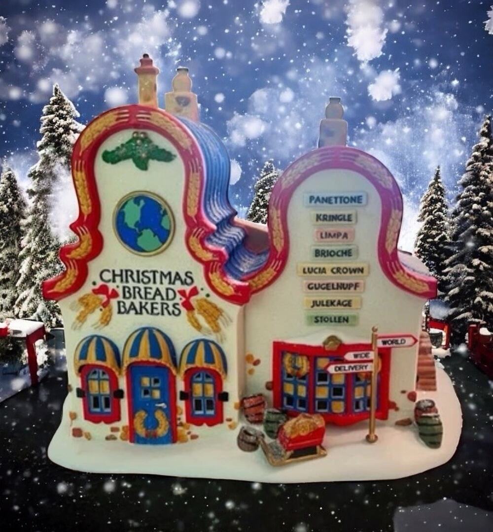 Vintage 1996 Dept 56 Christmas Bread Bakers North Pole Series Village Retired